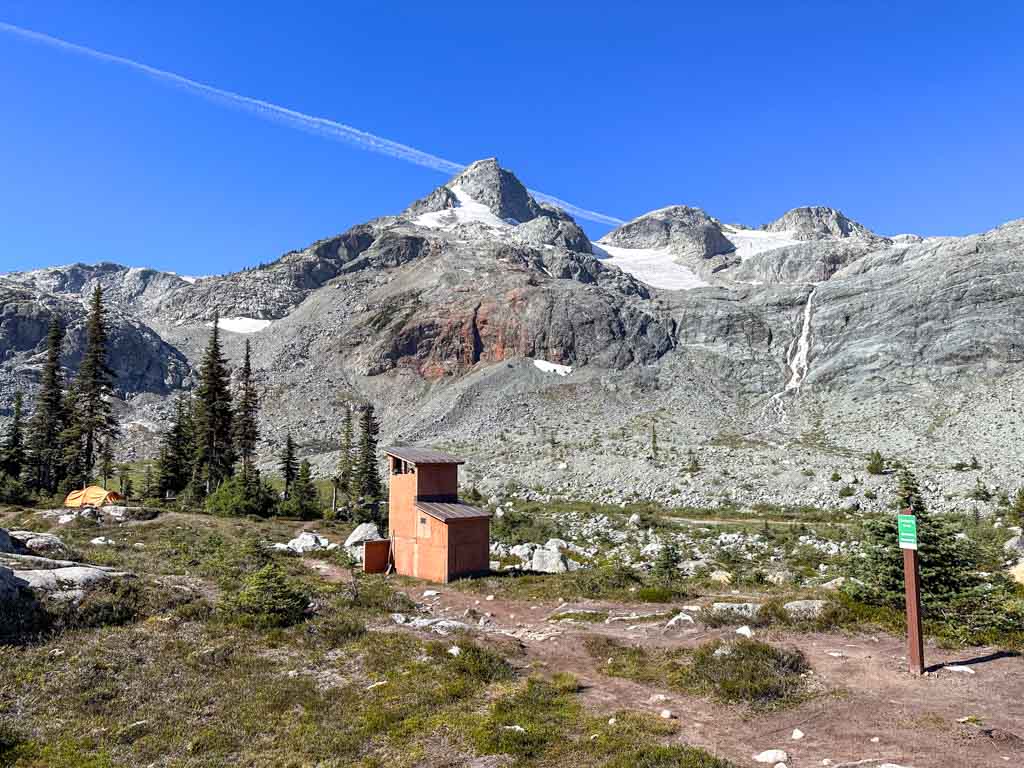 An outhouse at Semaphore Lakes near Pemberton