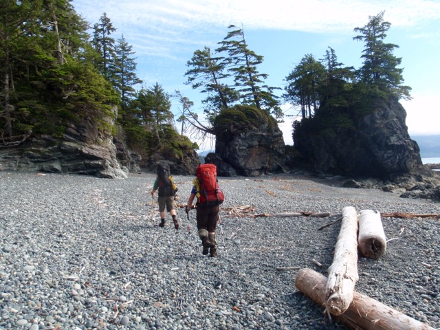 Hiking between headlands on the Nootka Trail