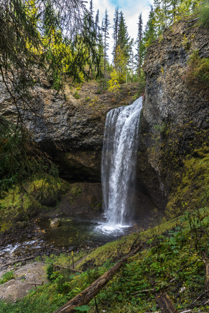Moul Falls, one of the many gorgeous waterfalls in Wells Gray Provincial Park near Kamloops, BC