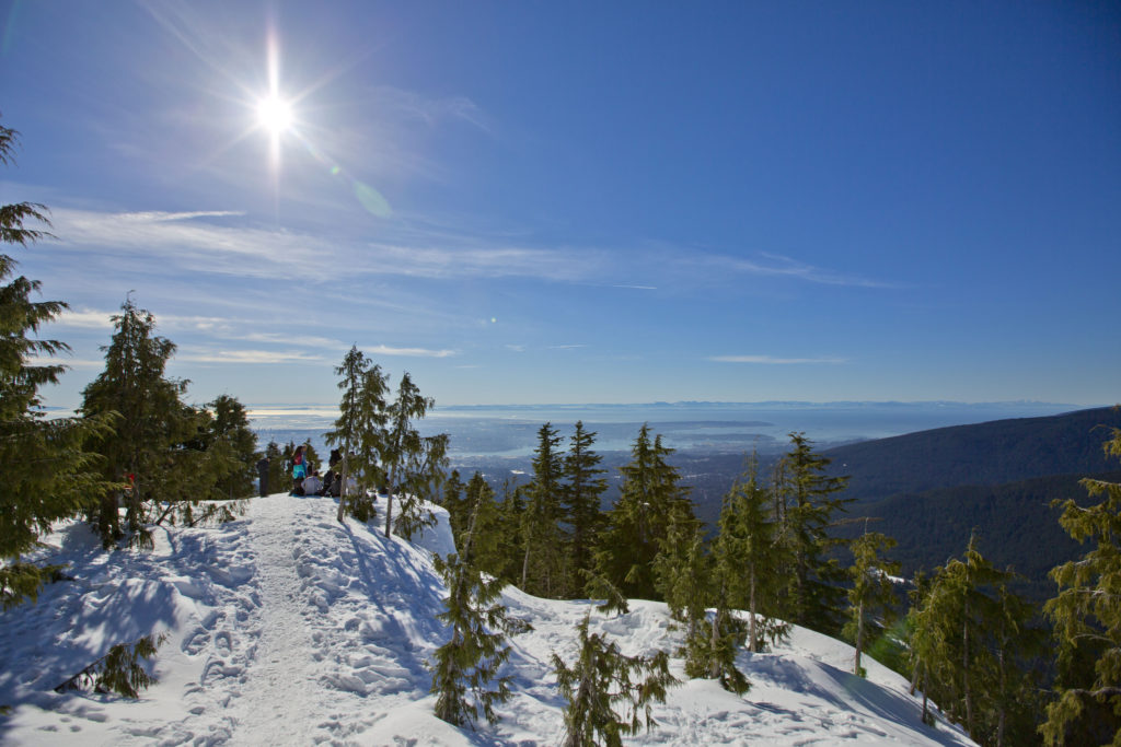 Dog Mountain snowshoeing trail on Mount Seymour near Vancouver, BC. The Ultimate Guide to Snowshoeing in Vancouver.