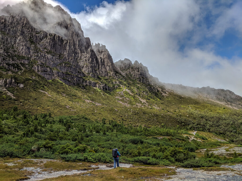 Hiking on Tasmania's Overland Track.
