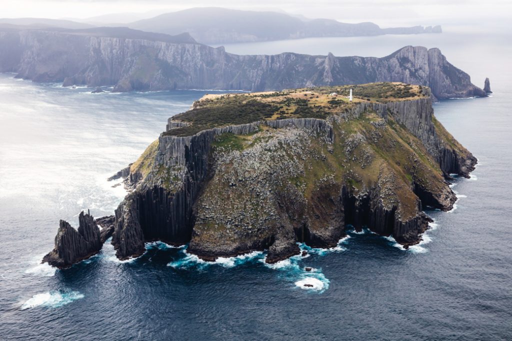An aerial view of Tasman Island