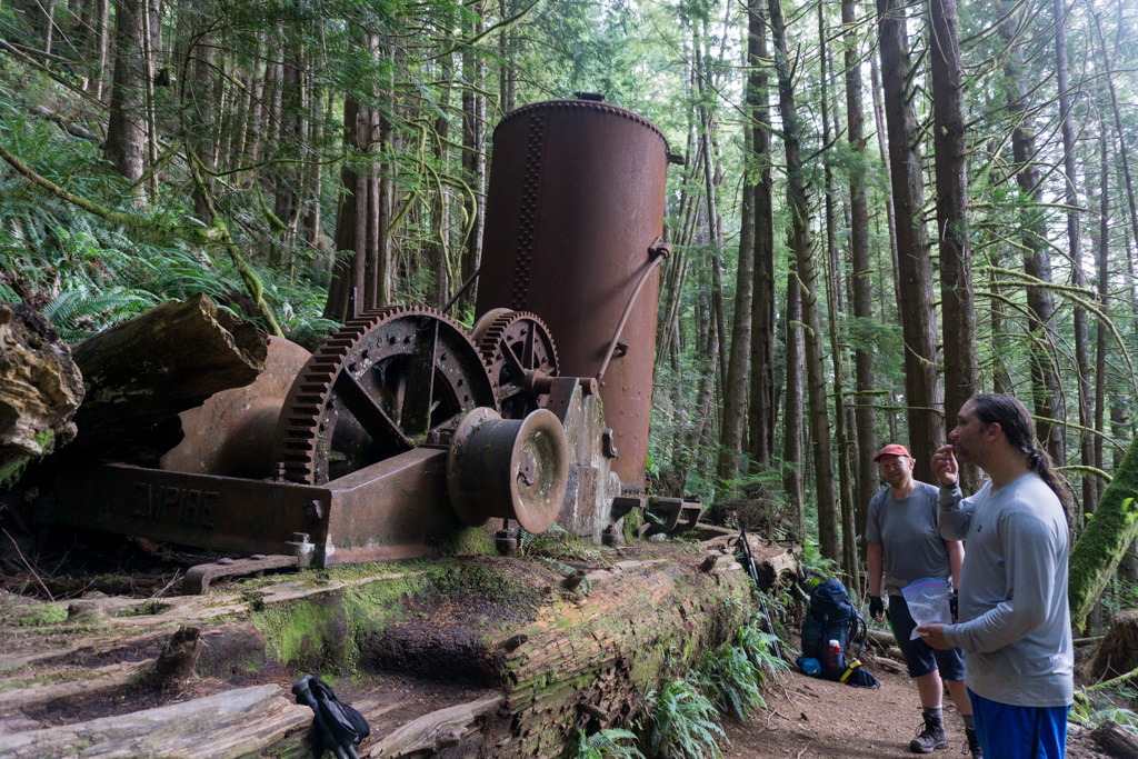 The donkey engine on the southern part of the West Coast Trail