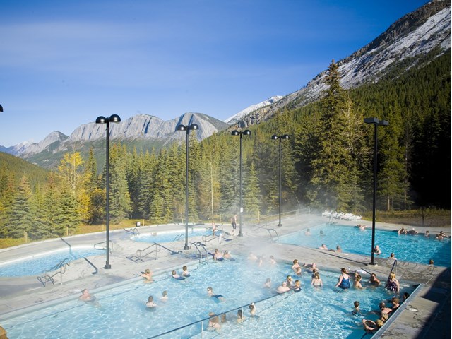 Miette Hot Springs in Jasper National Park, Alberta, Canada