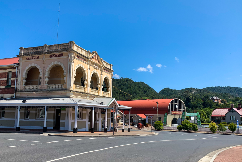 The main street in Queenstown, Tasmania
