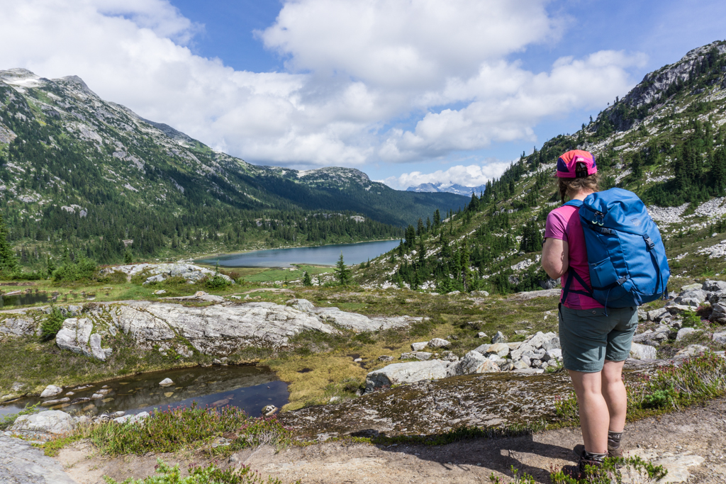 The view of Rainbow Lake from Rainbow Pass near Whistler