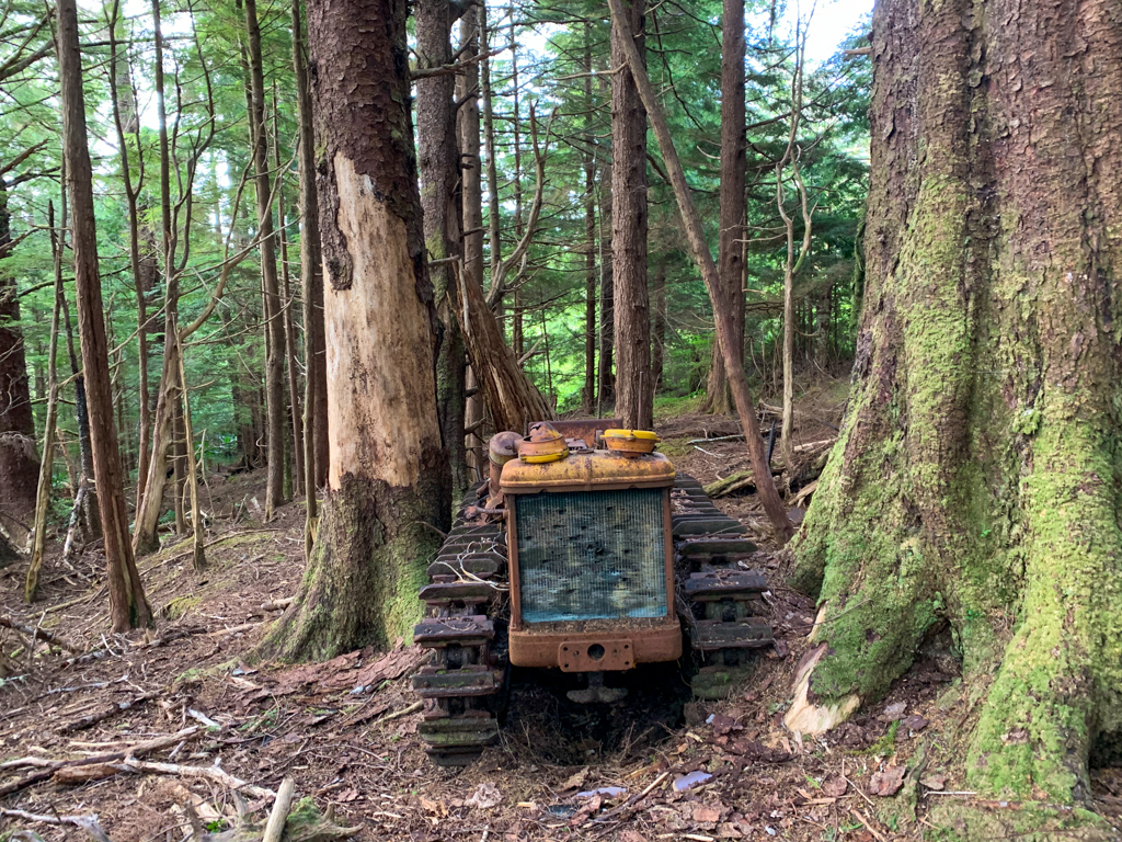 Abandoned tractor at Cape Scott