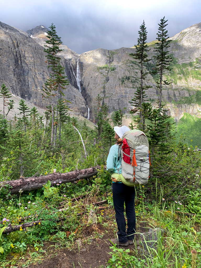 Looking down to Helmet Falls