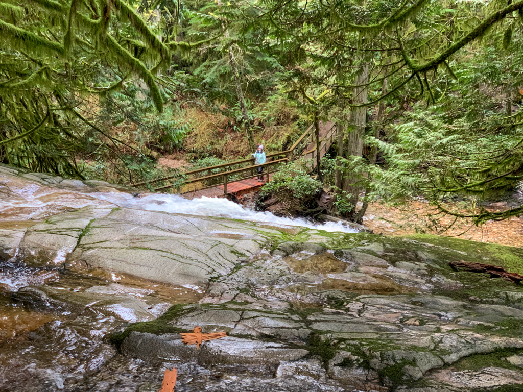 View from the top of a waterfall in Cliff Gilker Park