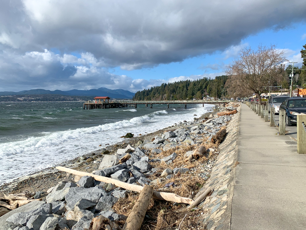 The oceanfront walkway at Davis Bay in Sechelt - one of the best things to do on the Sunshine Coast, BC