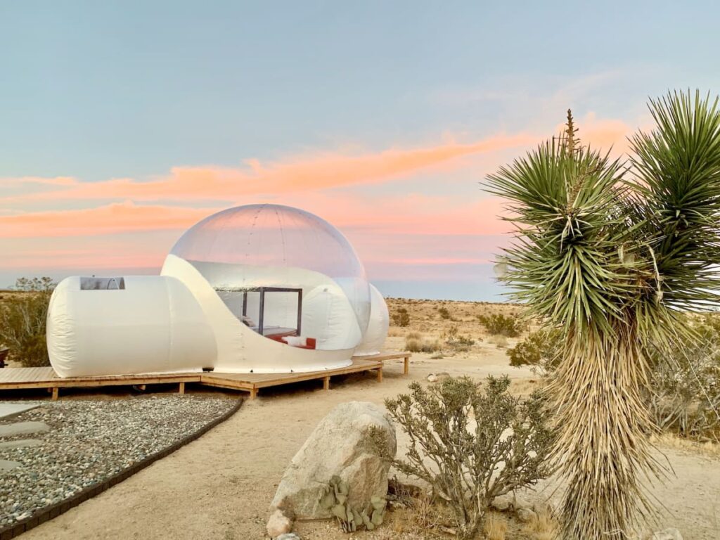 Sleep in a unique bubble tent near Joshua Tree National Park
