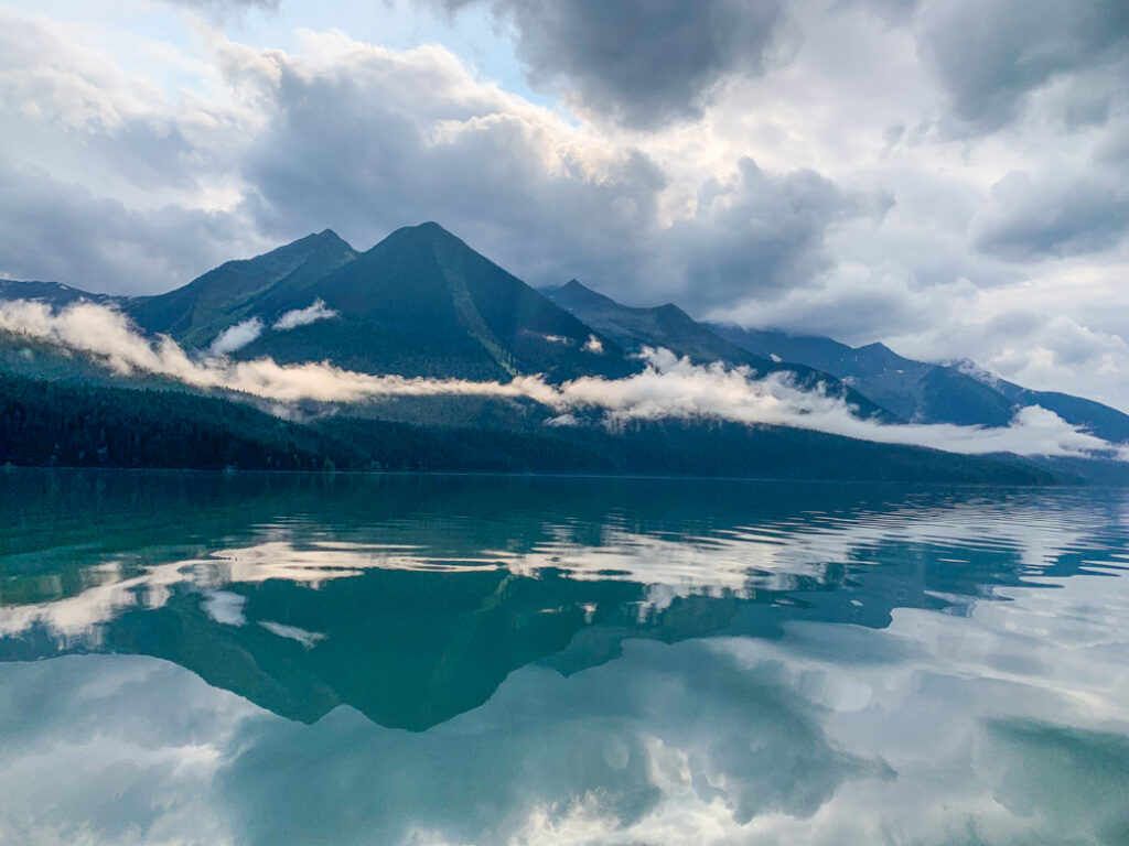Clouds on Lanezi Lake on the Bowron Lakes Canoe Circuit