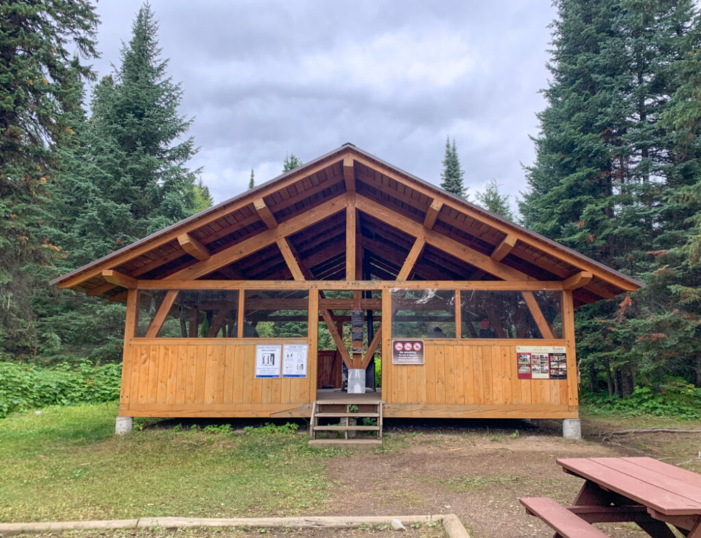Wolverine Bay shelter on Isaac Lake