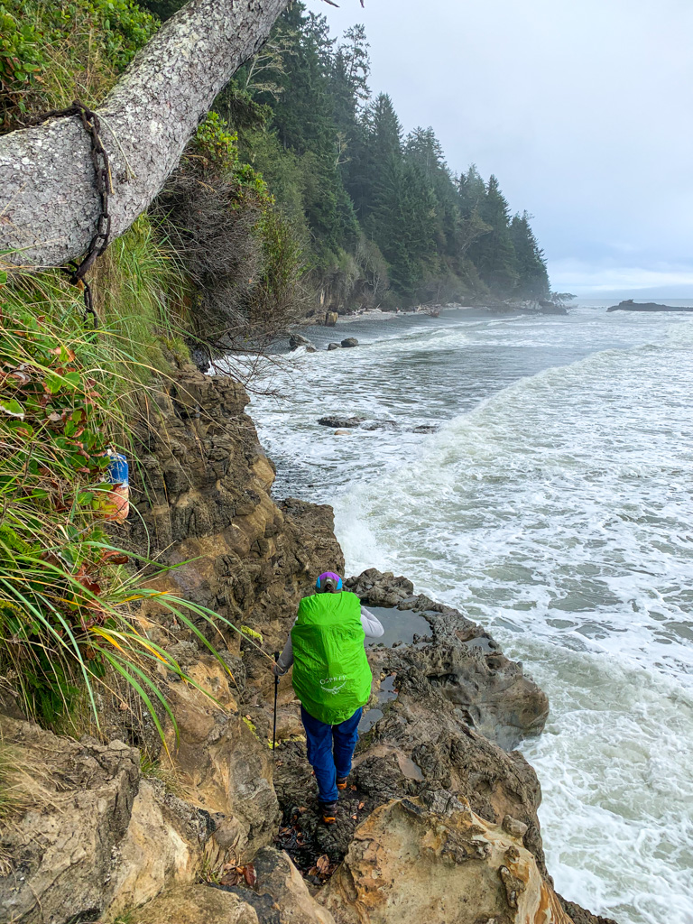 Rock scramble at the west end of Chin Beach