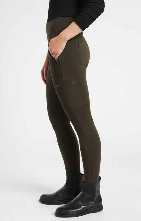 side view of Athleta Headlands Hybrid Cargo Tights