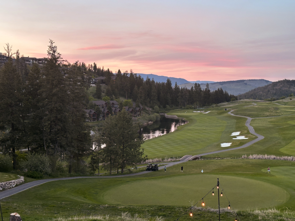 Sunset from the patio at Range at Predator Ridge. 