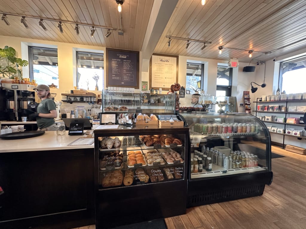 The pastry case at Ratio Coffee in Vernon