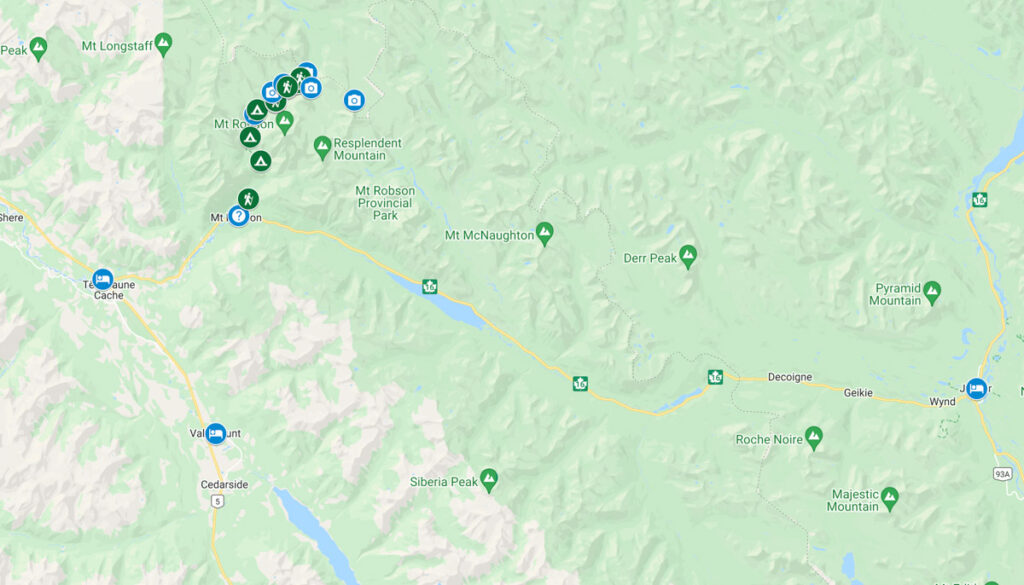Berg Lake Trail Google Map
