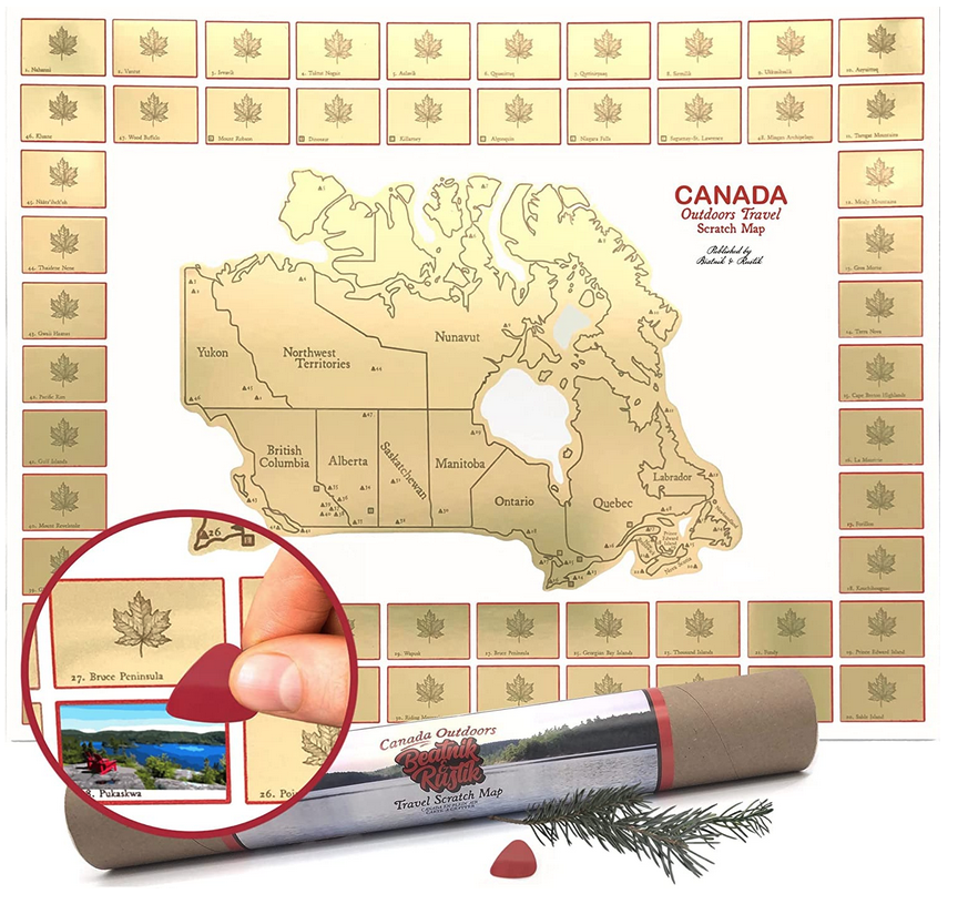 National Parks of Canada scratch map