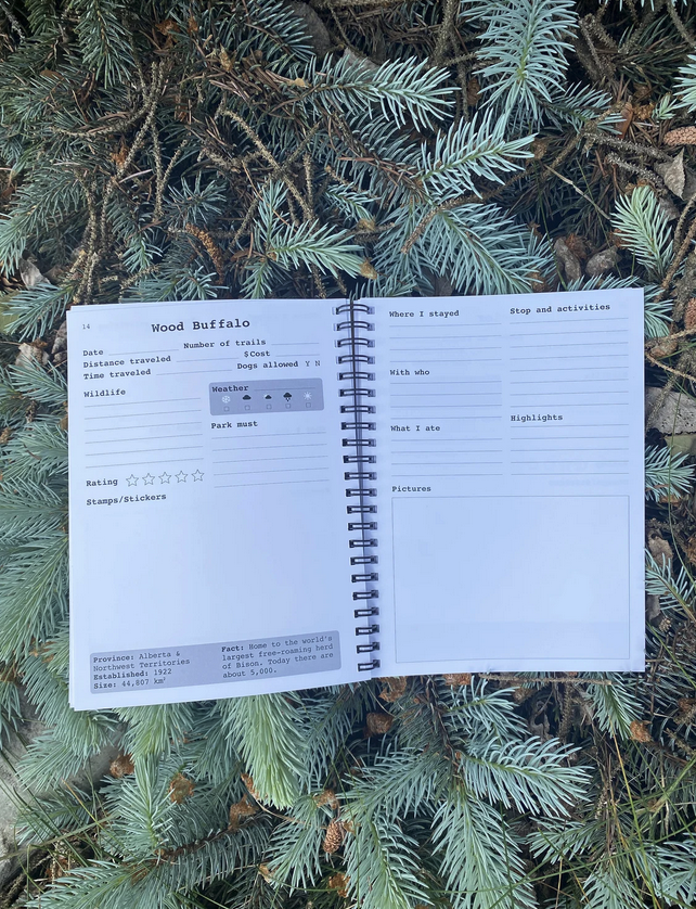 Inside the Canada National Parks Bucket List Journal by DesignUkiyo on Etsy