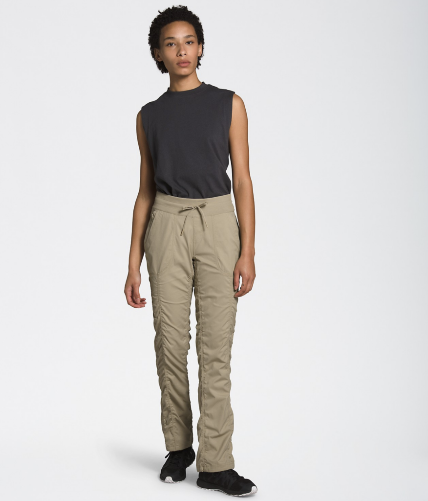 The North Face Aphrodite 2.0 hiking pants are one of the best women's hiking pants with an elastic waist