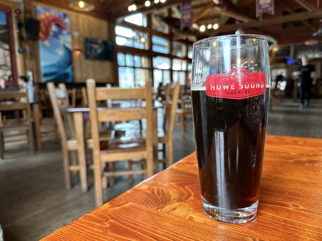A close up of a Beer at Howe Sound Brewing