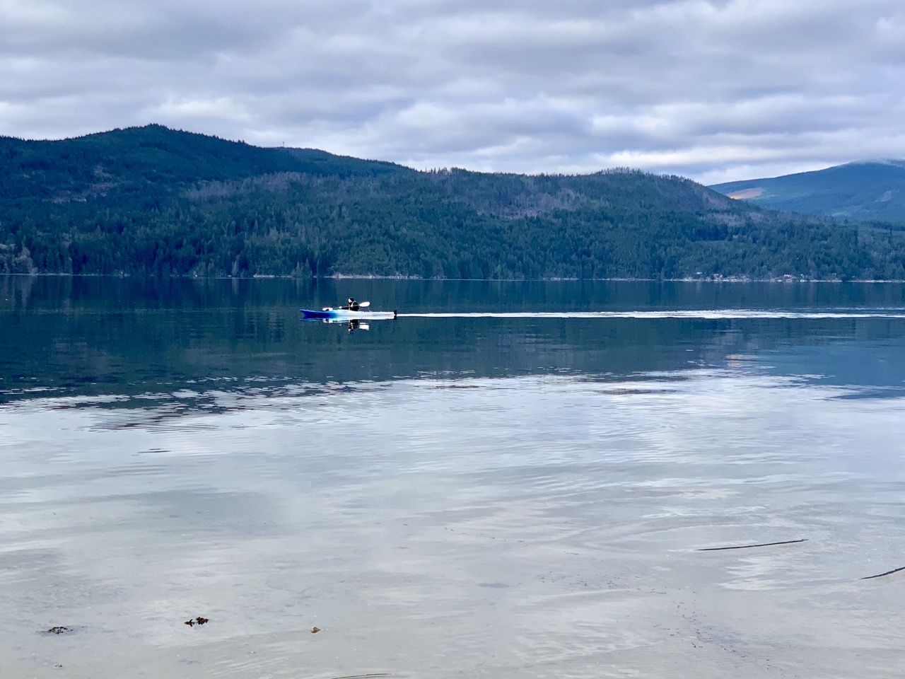 A kayaker at Porpoise Bay Provincial Park in Sechelt