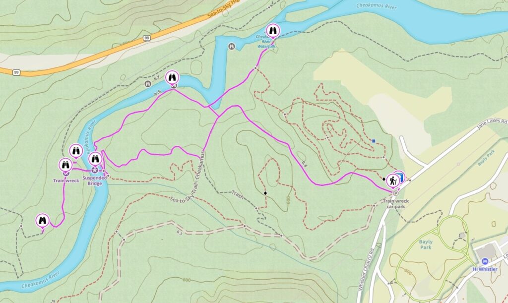 Whistler Train Wreck Trail Map