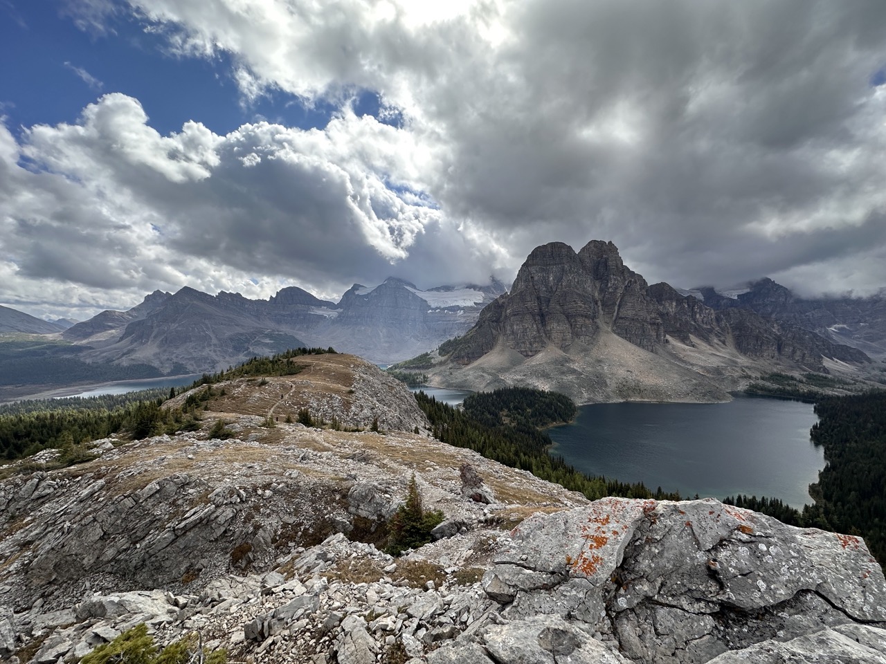 Sunburst Peak from Nublet Peak at Mount Assiniboine Provincial Park - one of the best backpacking trips in the Canadian Rockies