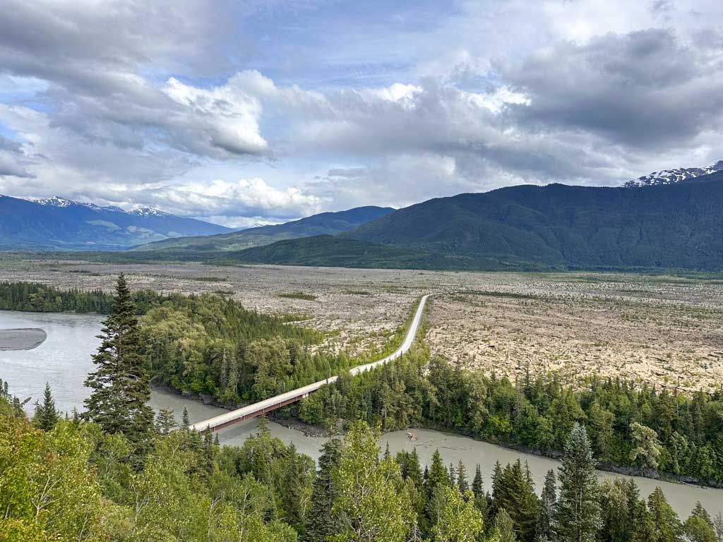 Looking down from the Saasak' Viewpoint in the Nass Valley