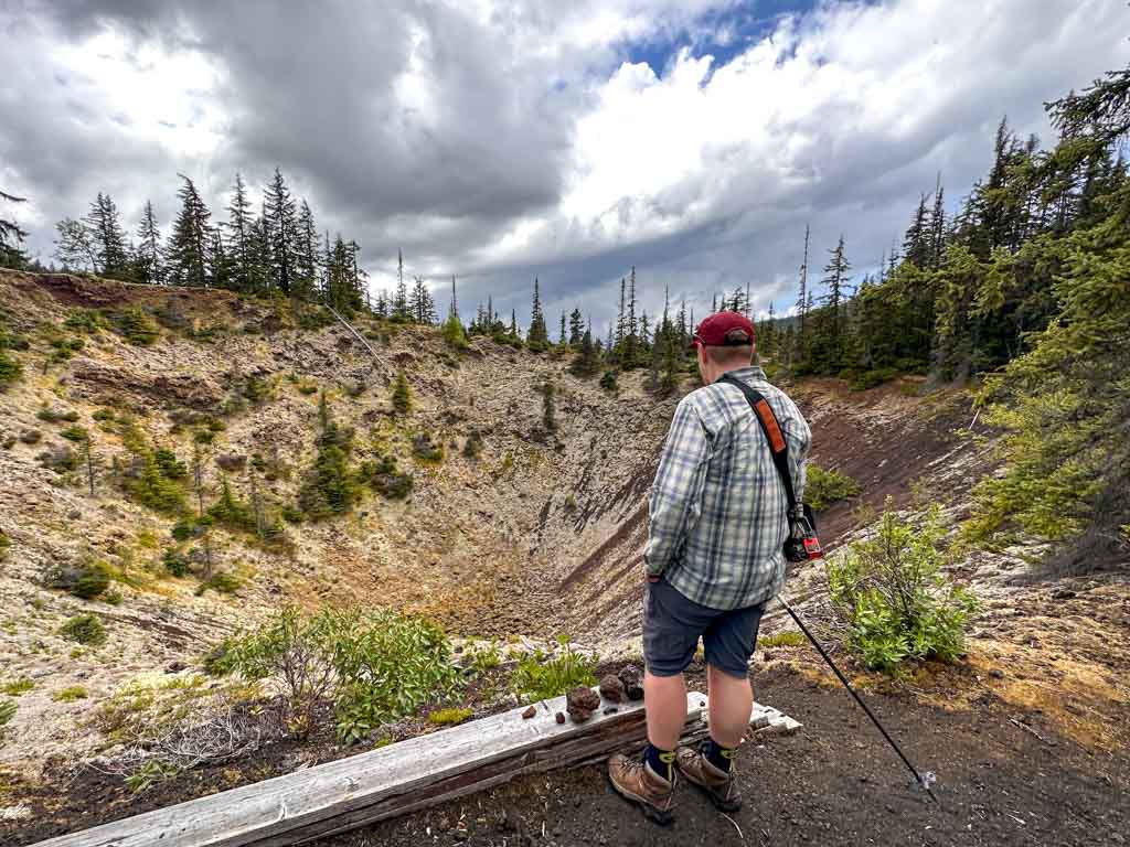 The crater at the top of the Tseax Cone volcano in the Nass Vally
