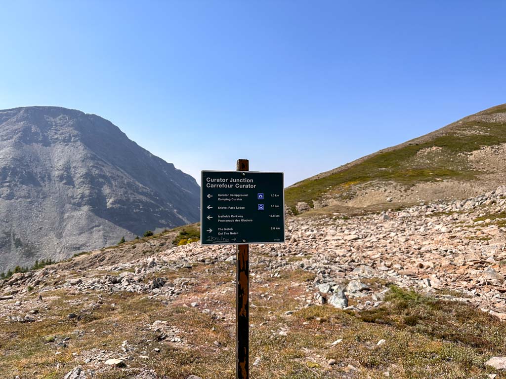 Trail sign at Curator Junction