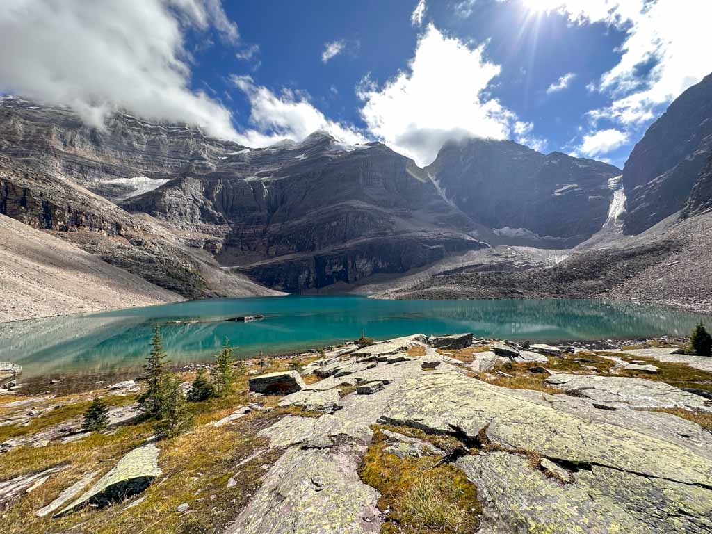 Rock slabs above Lake Oesa in Yoho National Park