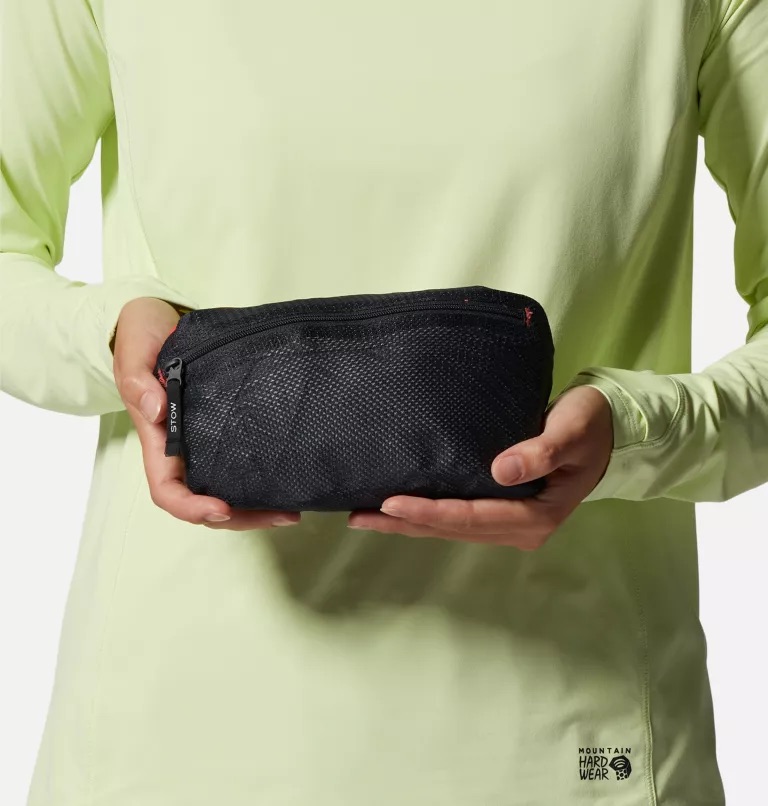 Mountain Hardwear Minimizer jacket packed into its own pocket