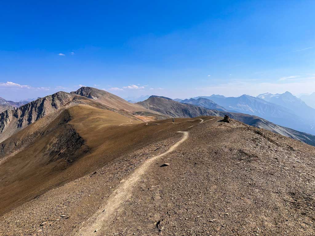 A hiker near Amber Mountain in Jasper National Park