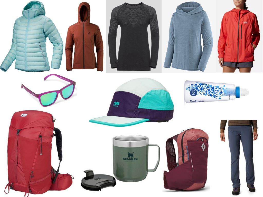 Taryn's favourite hiking gear of 2023 - a collage of hiking clothing and gear
