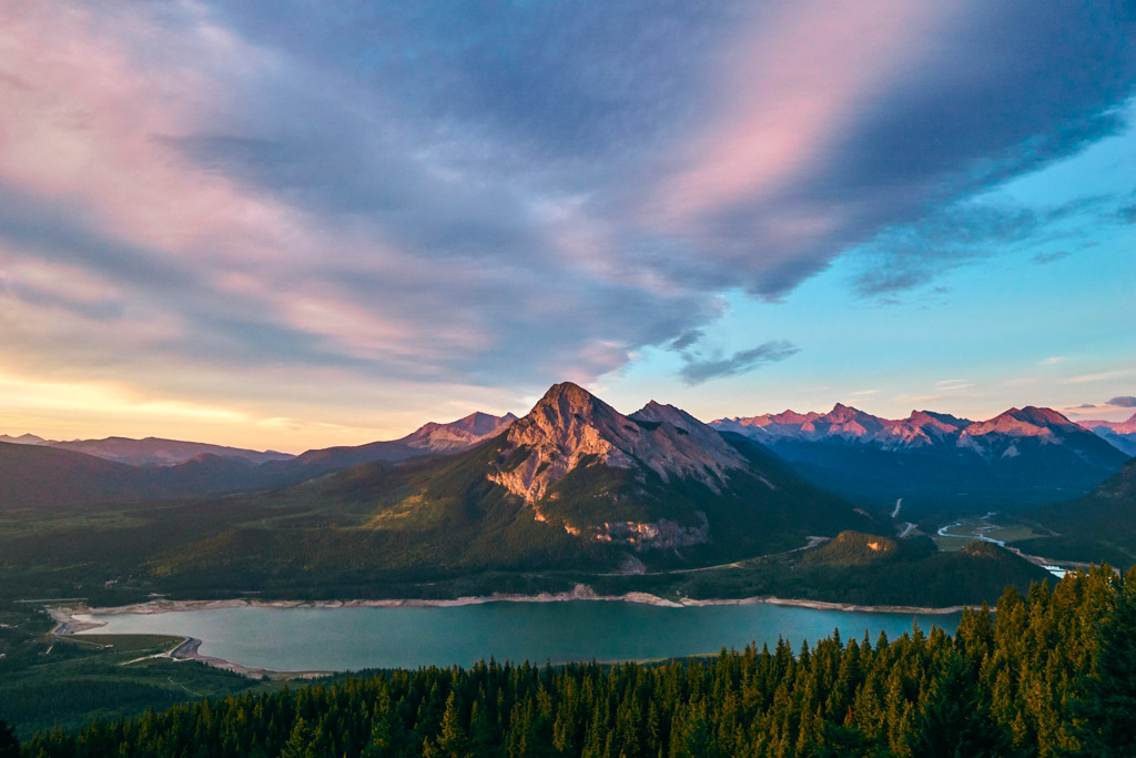 Sunrise at Barrier Lake near Canmore
