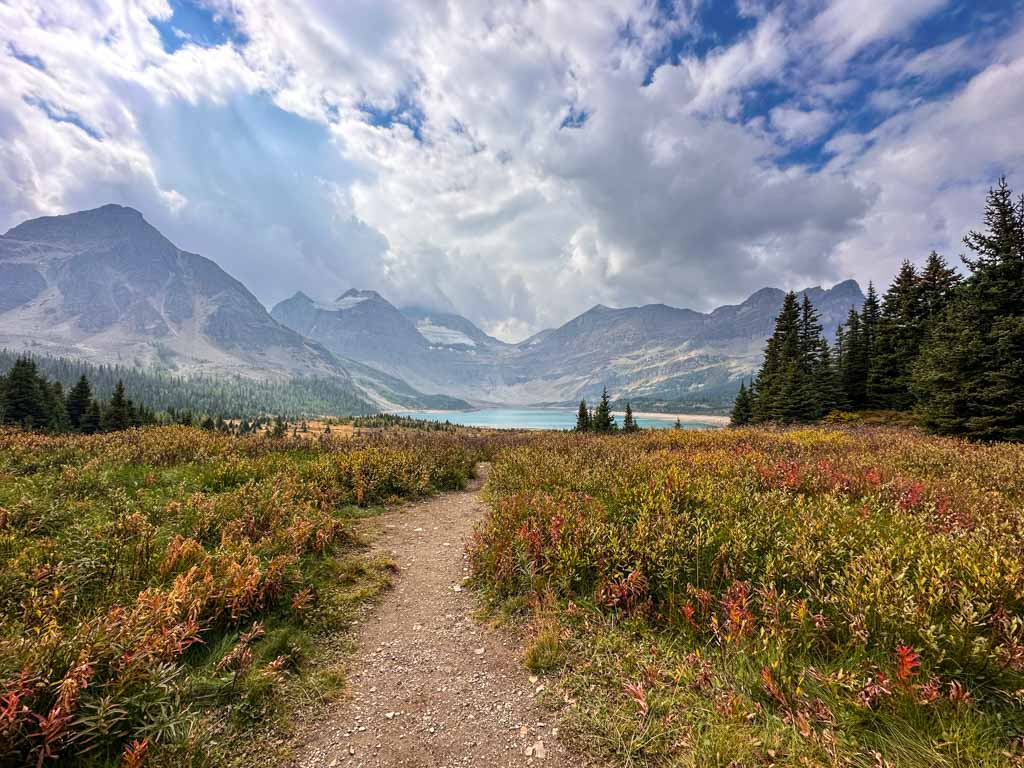 The trail to the shore of Lake Magog