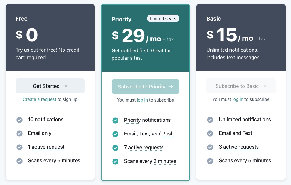 Monthly pricing plans from Schnerp