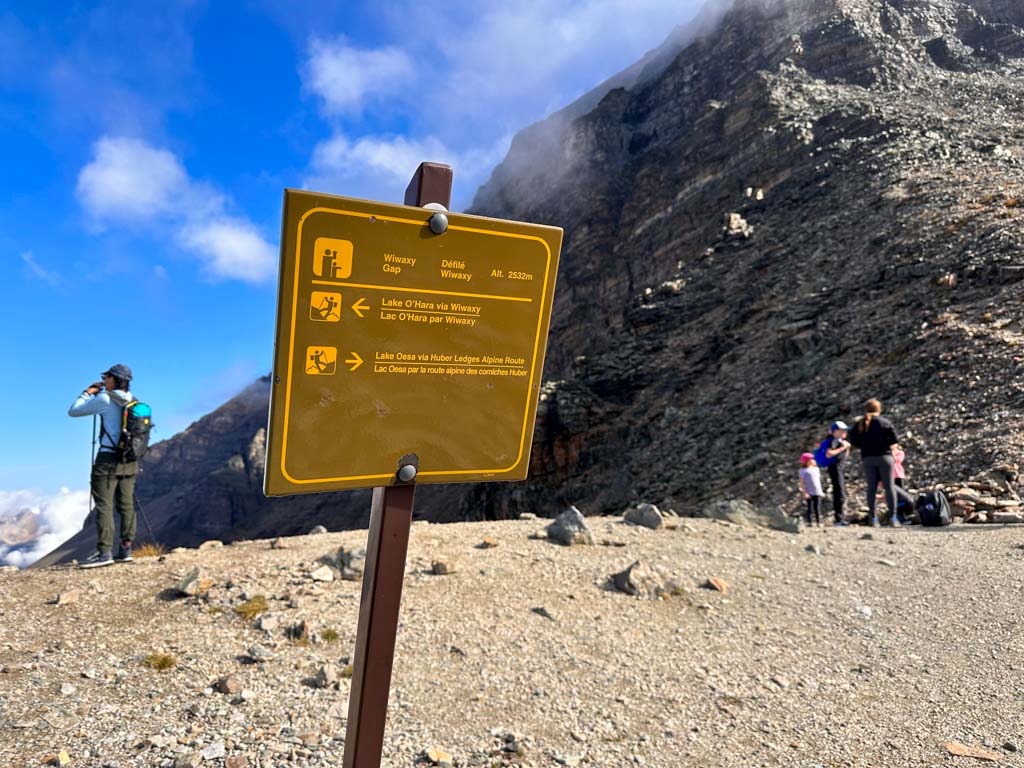 The sign at the top of Wiwaxy Gap