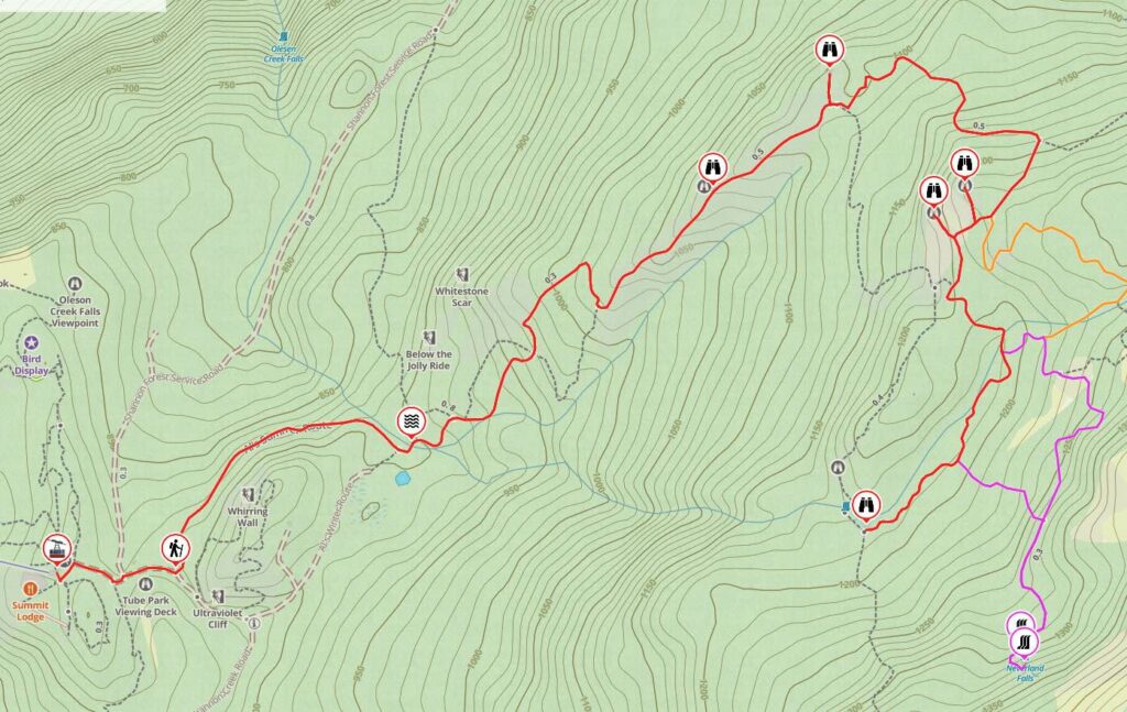 Map of the Al's Habrich Trail at the Sea to Sky Gondola in Squamish