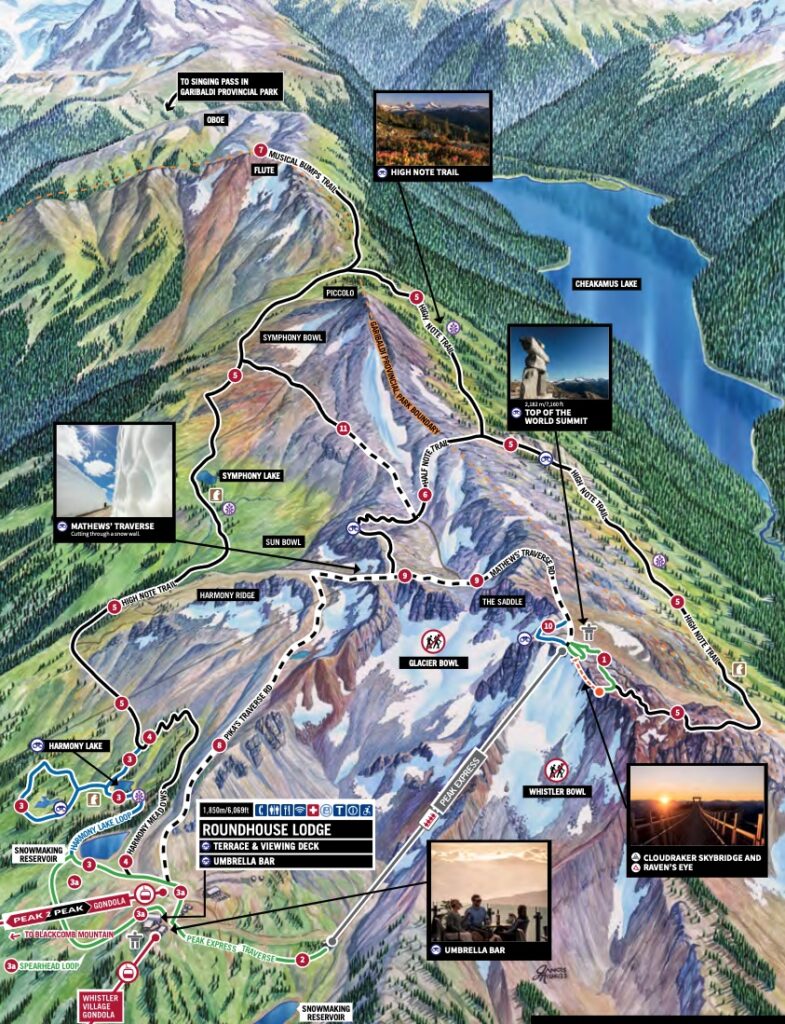 Map of the Whistler Alpine Trails