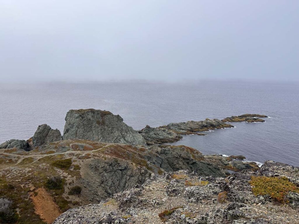 The view from Long Point Lighthouse in Twillingate on a gray day.