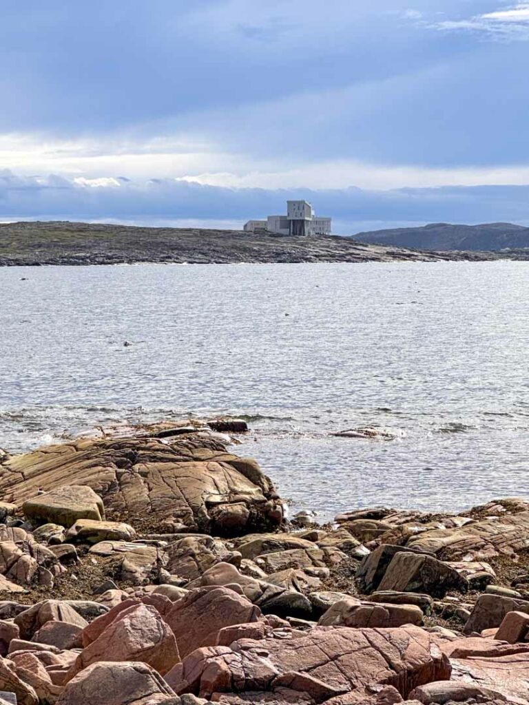 Fogo Island Inn seen from the Joe Batt's Point Trail