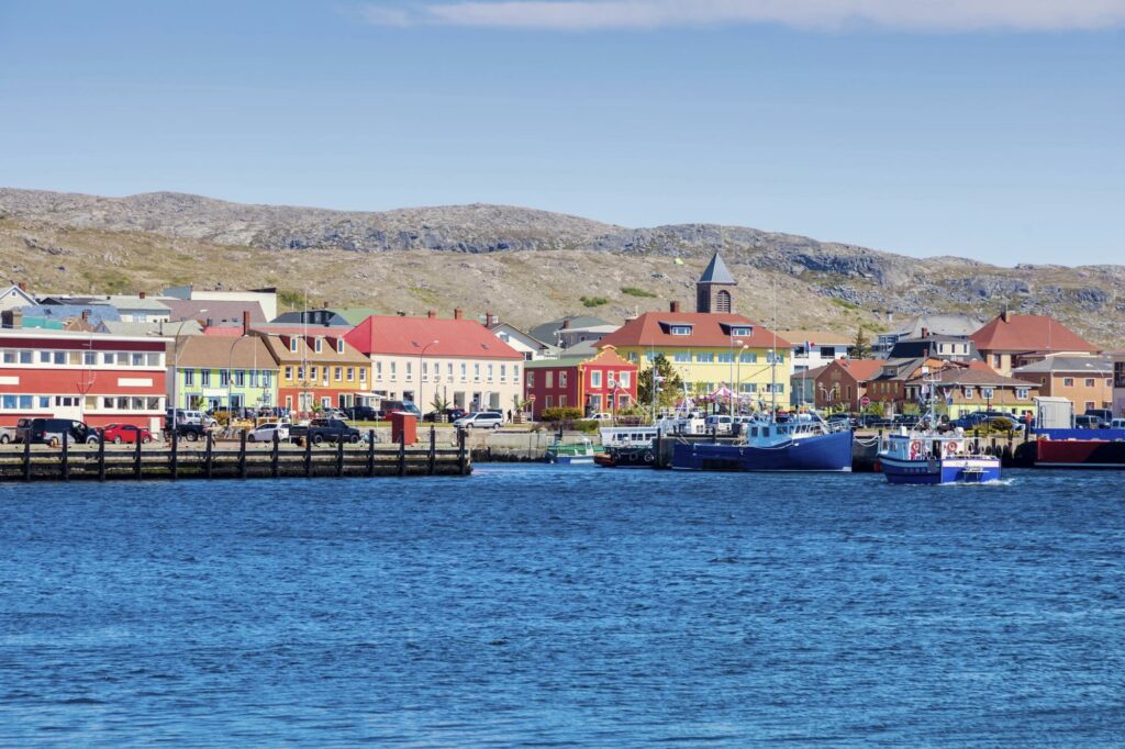 St. Pierre seen from the ocean near Newfoundland