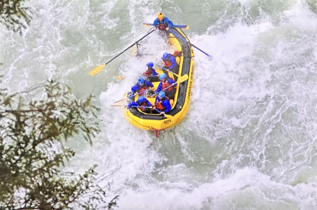 A raft in the Elaho River near Whistler