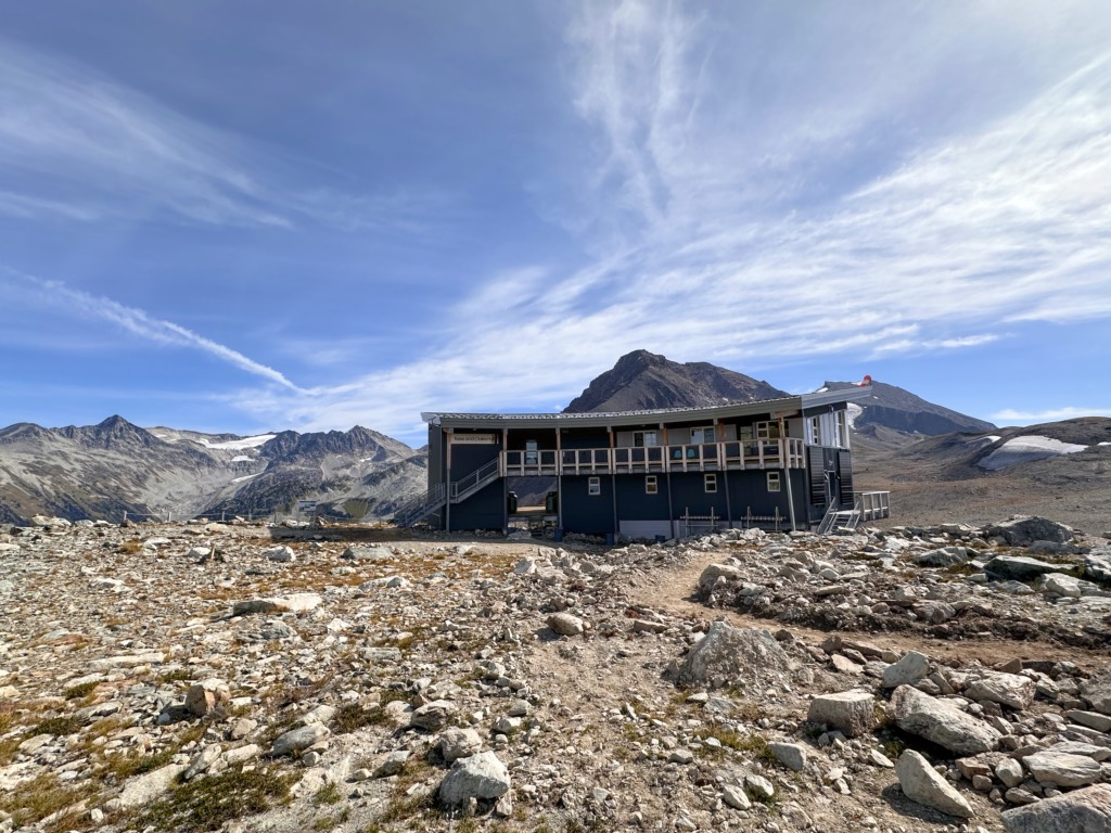 The exterior of Kees and Claire Hut near Russet Lake in Garibaldi Provincial Park