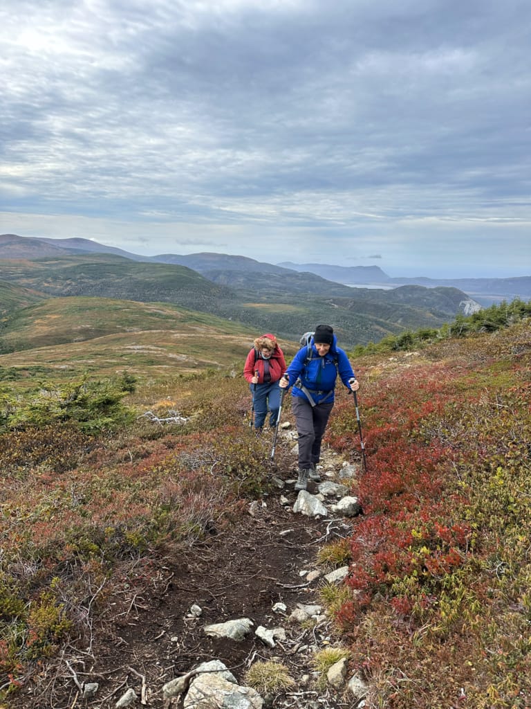 Hikers on the Cape Blow Me Down Trail near Corner Brook