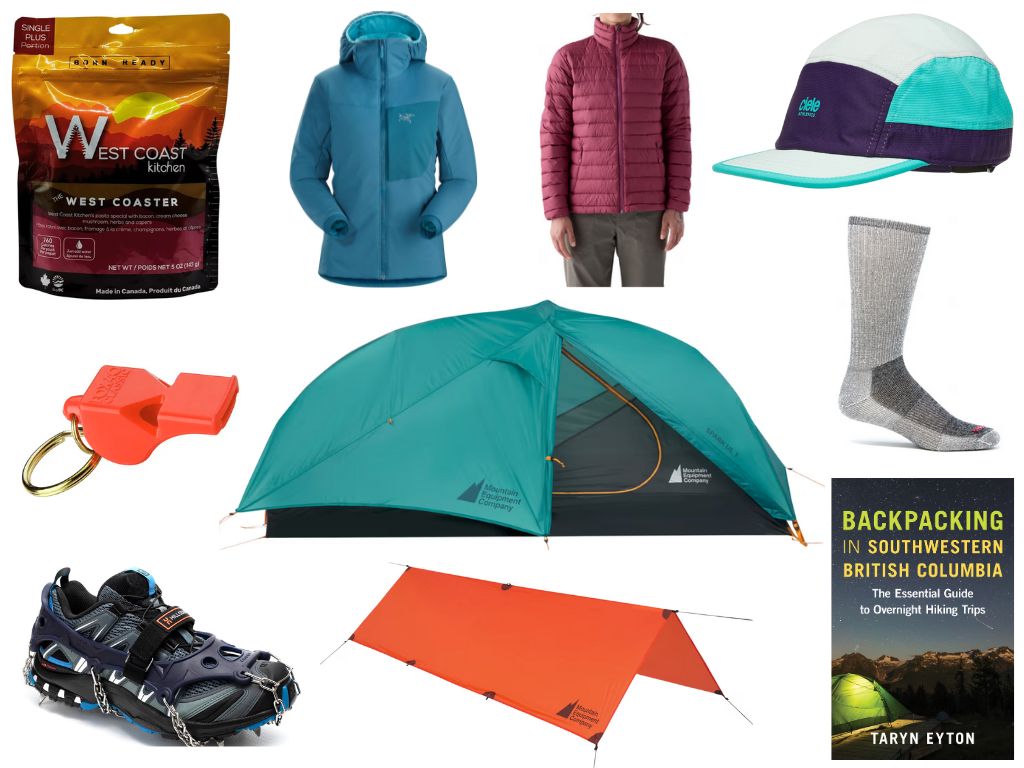 Product collage showing the best Canadian Hiking Gear Gifts