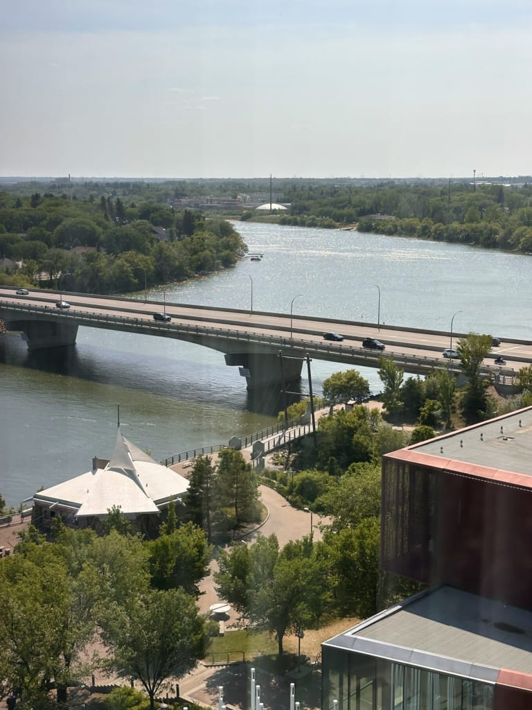 View of the river from the Alt Hotel Saskatoon